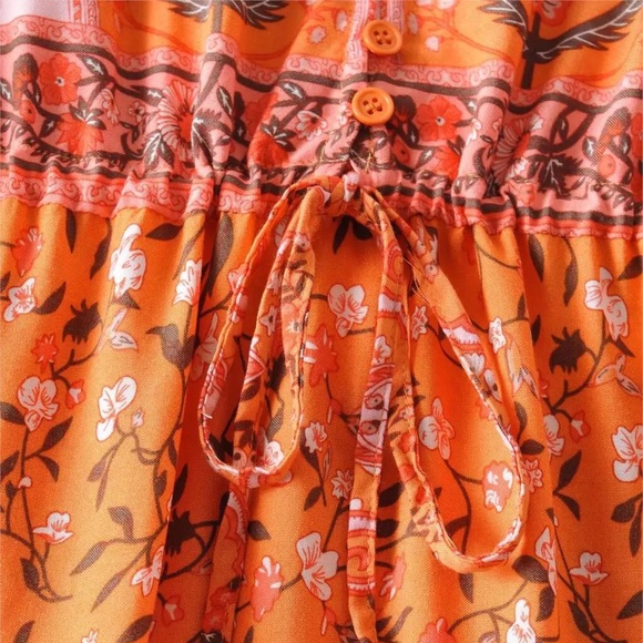 Floral Drawstring Mini Dress - Picture 13 of 15